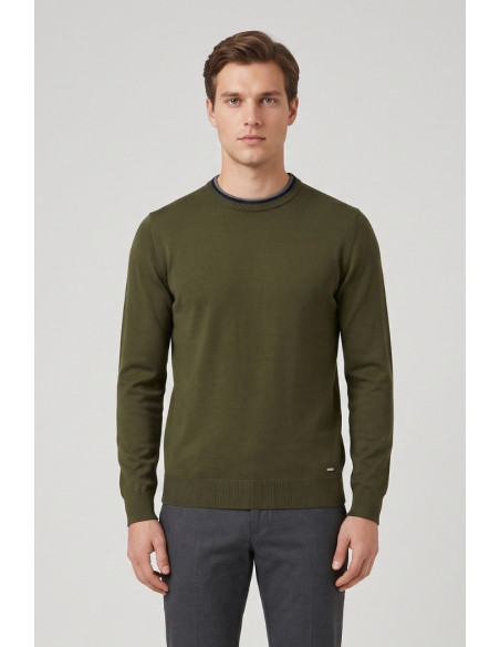 Markup maglia girocollo in misto viscosa con toppe mk20028 [d83ae7fc]