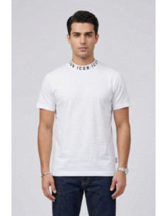 Icon t-shirt in cotone con stampa logo sul colletto IUT042 [6bde45bf]