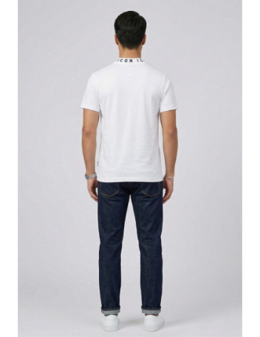 Icon t-shirt in cotone con stampa logo sul colletto IUT042 [b2f806b2]