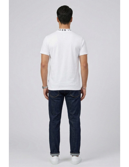 Icon t-shirt in cotone con stampa logo sul colletto IUT042 [b2f806b2]