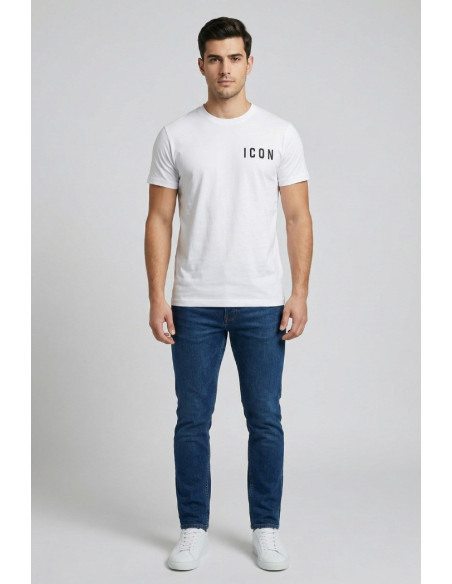 Icon t-shirt in cotone con mini stampa logo IUT007 [d5a17735]