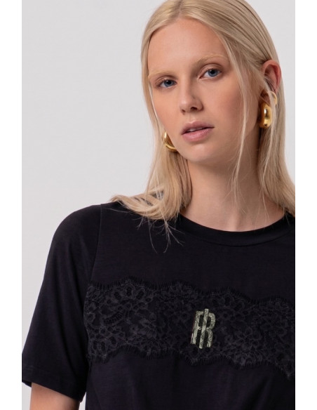 Fracomina t-shirt cropped in jersey con nodo fr26st3028j401g1 [fb57e914]