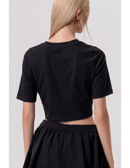 Fracomina t-shirt cropped in jersey con nodo fr26st3028j401g1 [4c4a2810]