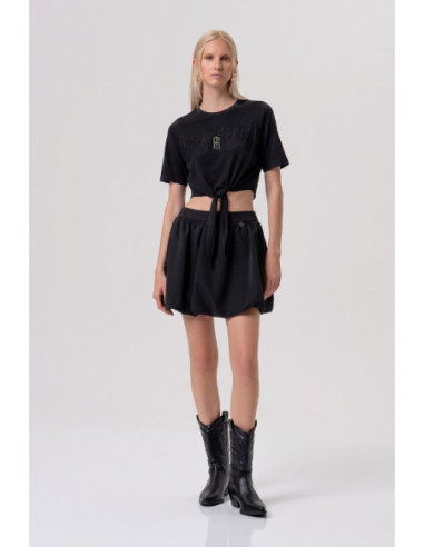Fracomina t-shirt cropped in jersey con nodo fr26st3028j401g1 [491a6f0e]