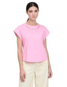 Influencer t-shirt giromanica con collana gioiello 03AB179 [58a5070d]
