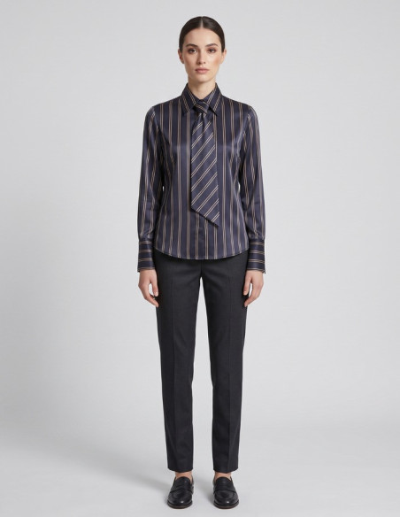 Dairesy camicia rigata con cravattino FW26DE0030 [c2205624]