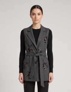 Dairesy gilet ricamato con bottone gioiello FW26DE0004 [52859cee]