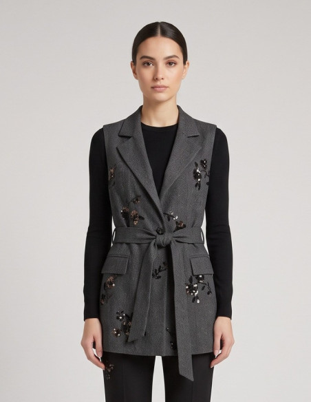 Dairesy gilet ricamato con bottone gioiello FW26DE0004 [52859cee]