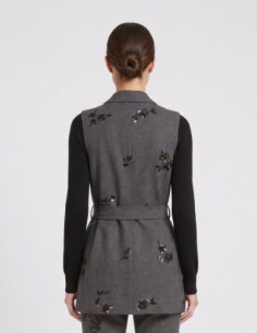 Dairesy gilet ricamato con bottone gioiello FW26DE0004 [52859cee] 2