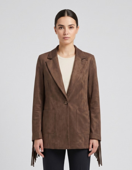 Dairesy giacca in ecocamoscio con frangie FW26D0937 [8f75c4b9]