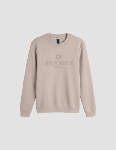 Antony Morato felpa girocollo regular fit in interlock con logo MMFL01175-FA150168 [f8a55089]