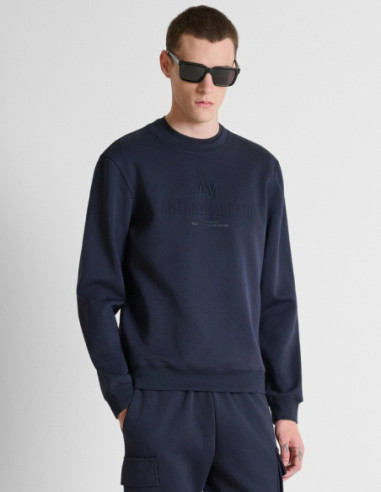 Antony Morato felpa girocollo regular fit in interlock con logo MMFL01175-FA150168 [9b1b4995]