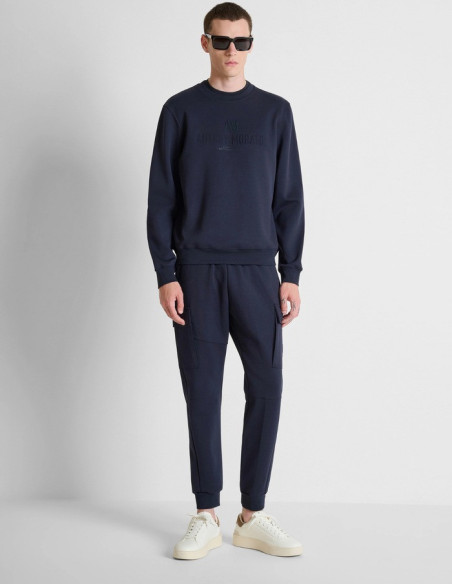 Antony Morato felpa girocollo regular fit in interlock con logo MMFL01175-FA150168 [f0708c82]
