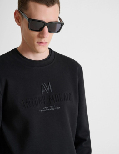 Antony Morato felpa girocollo regular fit in interlock con logo MMFL01175-FA150168 [f2210812]