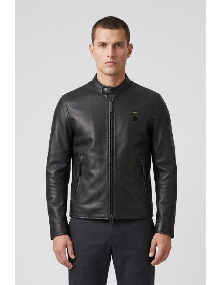 Blauer bomber in morbida pelle Ripley 26WBLUL02493-007340 [f0a52b67]
