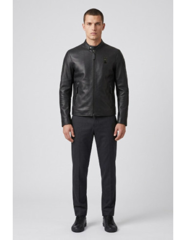 Blauer bomber in morbida pelle Ripley 26WBLUL02493-007340 [9bceee70]