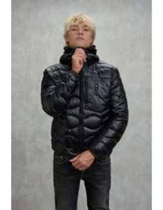 Blauer piumino ad onde con cappuccio Wave 26WBLUC03064-006355 [00bf7b51]