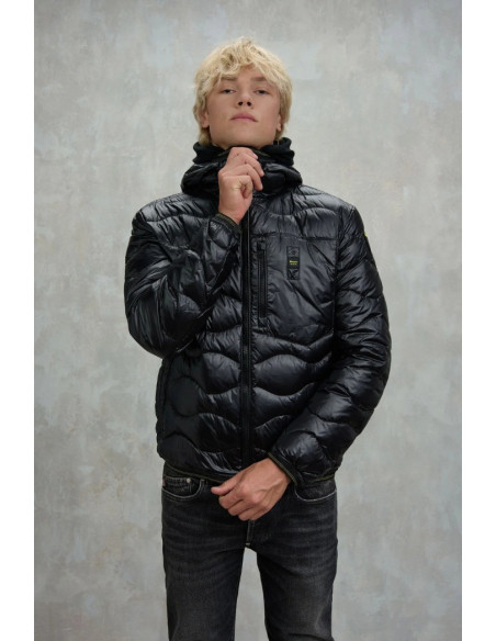 Blauer piumino ad onde con cappuccio Wave 26WBLUC03064-006355 [00bf7b51]