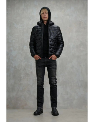 Blauer piumino ad onde con cappuccio Wave 26WBLUC03064-006355 [6e84f958]