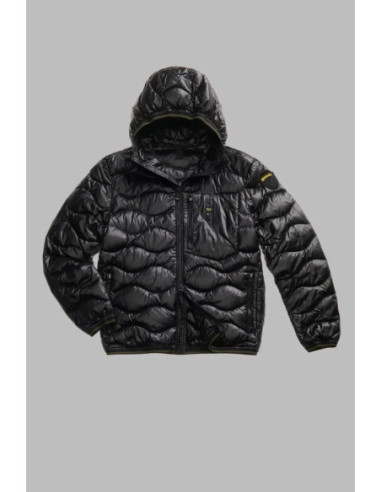 Blauer piumino ad onde con cappuccio Wave 26WBLUC03064-006355 [6bd4be46]