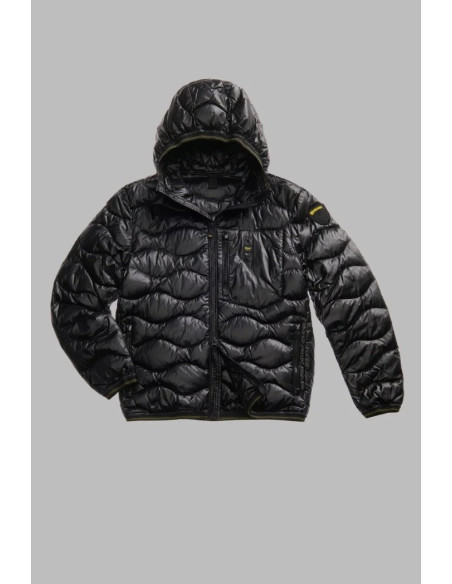 Blauer piumino ad onde con cappuccio Wave 26WBLUC03064-006355 [6bd4be46]