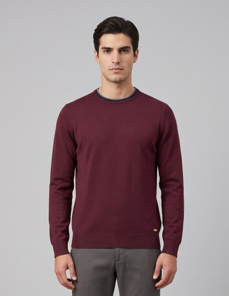 Markup maglia girocollo in misto viscosa con toppe MK20028 [abb75c1d]