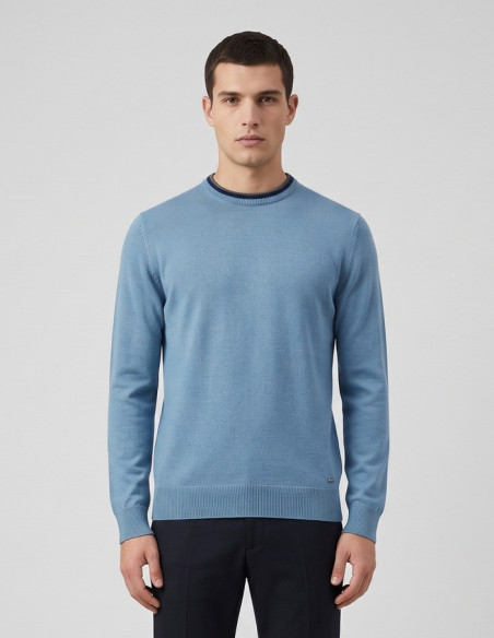Markup maglia girocollo in misto viscosa con toppe MK20028 [2a1045cc]