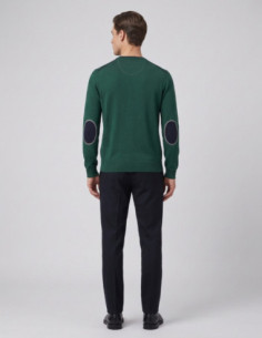 Markup maglia girocollo in misto viscosa con toppe MK20028 [8c24cae8] 2