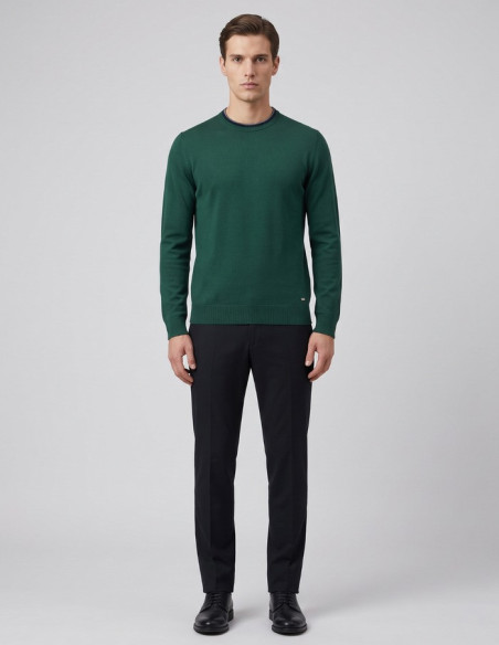 Markup maglia girocollo in misto viscosa con toppe MK20028 [e21f48e1]