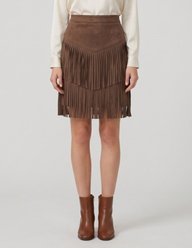 Dairesy gonna ecocamoscio con frange FW26DE0940 [7f6f948f]