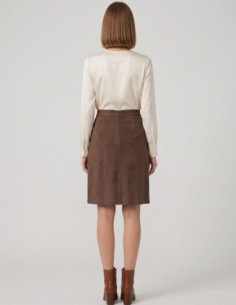 Dairesy gonna ecocamoscio con frange FW26DE0940 [7f6f948f] 2