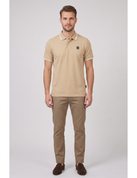 Refrigue polo in piquet stretch con dettagli a contrasto R5018M261 [7d6d43c4]