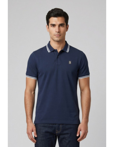 Refrigue polo in piquet stretch con dettagli a contrasto R5018M261 [ac9edcc2]