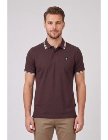 Refrigue polo in piquet stretch con dettagli a contrasto R5018M261 [6e82cb2f]