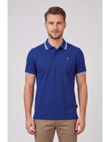 Refrigue polo in piquet stretch con dettagli a contrasto R5018M261 [ca717a01]
