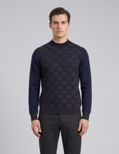Markup maglia girocollo in cotone con intarsi punto vanisè MK2900035 [741e785a]