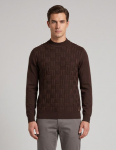Markup maglia girocollo in cotone con intarsi punto vanisè MK2900035 [b6026fb7]