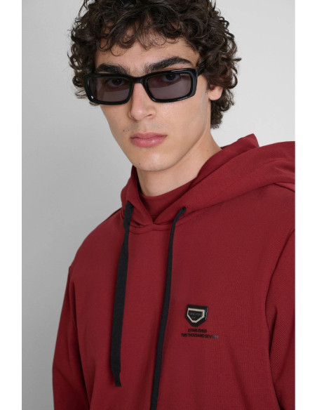 Antony Morato felpa cappuccio relaxed fit in cotone con placca logo MMFL01148-FA150222 [84b6ca57]