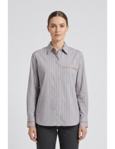 Markup camicia rigata in cotone con applicazioni MW2630003 [7cbadc81]