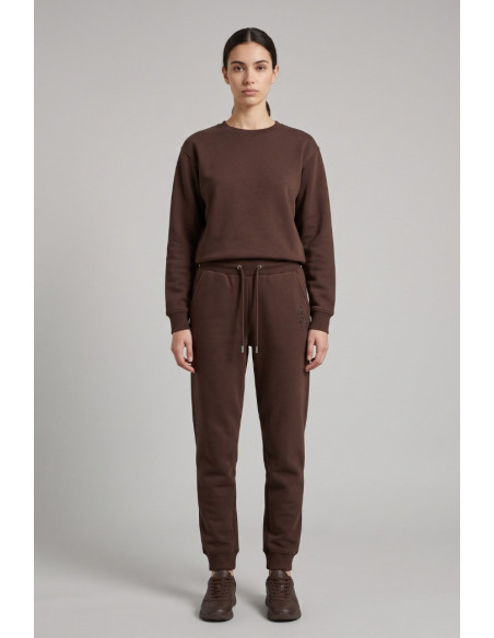 Markup pantaloni in felpa in misto cotone con logo ricamato MW9620002 [76465f64]