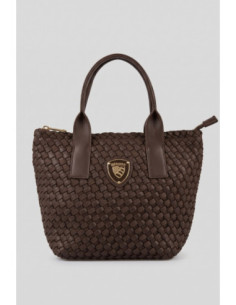 Blauer borsa tote con trama intrecciata F6HOMEXS01/NEO [6cf13eb6]