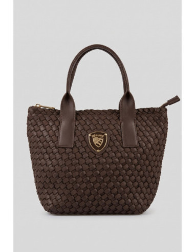Blauer borsa tote con trama intrecciata F6HOMEXS01/NEO [6cf13eb6]