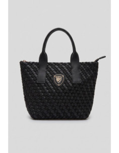Blauer borsa tote con trama intrecciata F6HOMEXS01/NEO [1ef12bd1]