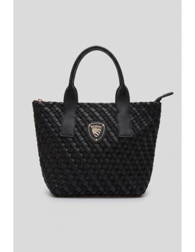 Blauer borsa tote con trama intrecciata F6HOMEXS01/NEO [1ef12bd1]