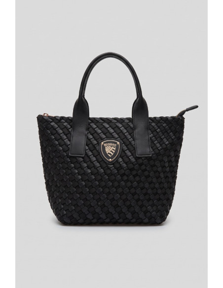 Blauer borsa tote con trama intrecciata F6HOMEXS01/NEO [1ef12bd1]