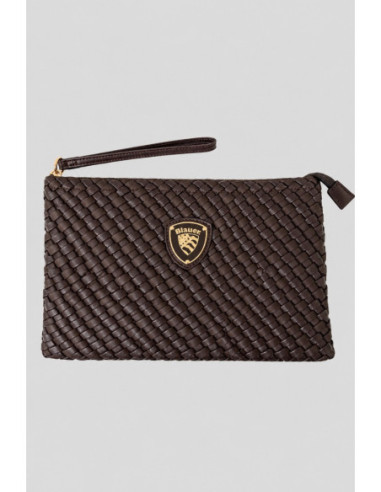 Blauer pochette con trama intrecciata F6TUNG02/NEO [14fc16ad]
