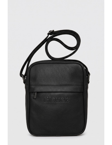 Blauer borsa a tracolla in ecopelle F6FORT03/BRO [97a1f4e9]