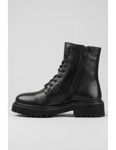 Blauer scarponcino anfibio stringato in pelle F6BUXTON04/LEA [4c67dcfe]