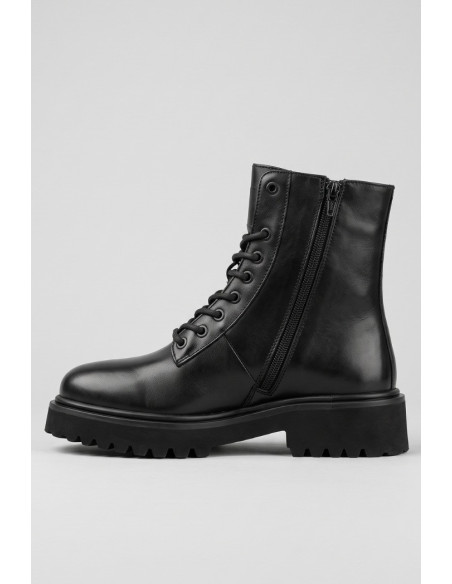 Blauer scarponcino anfibio stringato in pelle F6BUXTON04/LEA [4c67dcfe]
