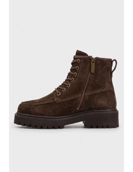 Blauer scarponcino stringato in suede con scudetto F6BUXTON05/SUE [de5269f5]